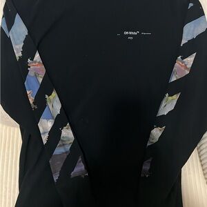 Off-White Black Tee with Abstract Graphic